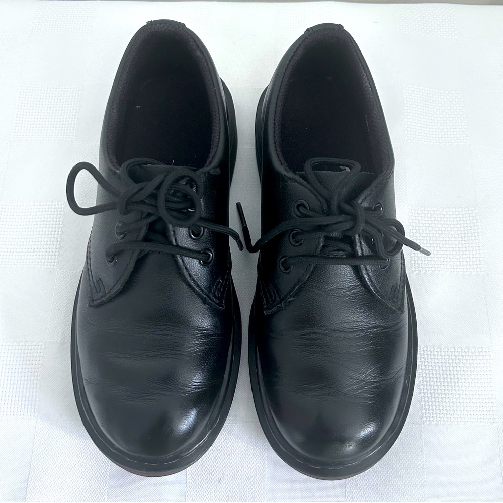 Dr Martens Black Lace Up Loafer Shoe Kids Size 1